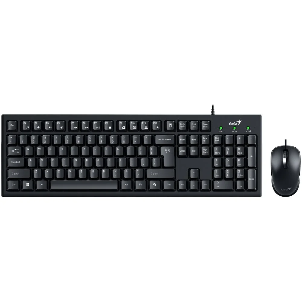 COMBO TECLADO Y MOUSE CON CABLE GENIUS KM-100SE USB NEGRO