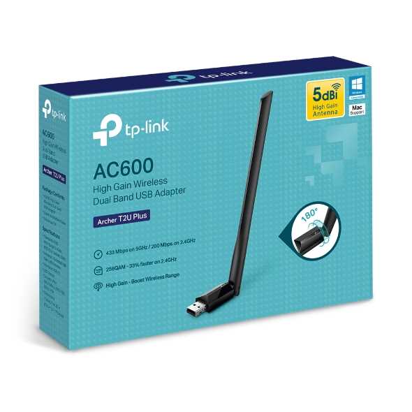 PLACA RED PCI-E TP-LINK USB ARCHER T2U AC600 DUAL BAND / DOBLE BANDA / HIGH GAIN