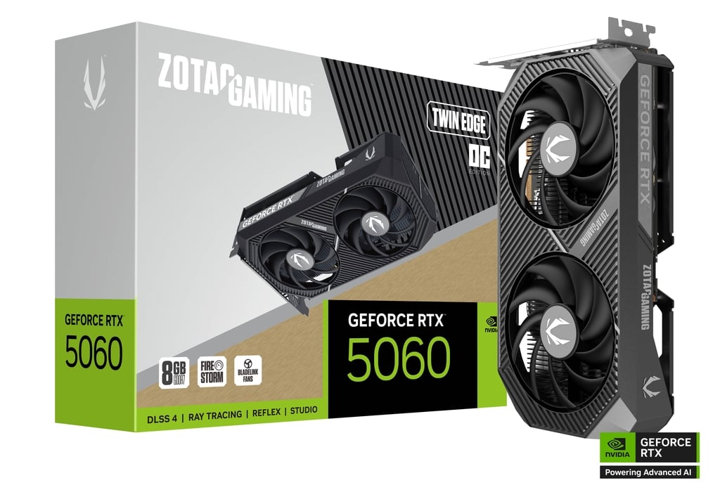 PLACA DE VIDEO NVIDIA GEFORCE RTX 5060 ZOTAC GAMING Twin Edge OC 8GB GDDR7