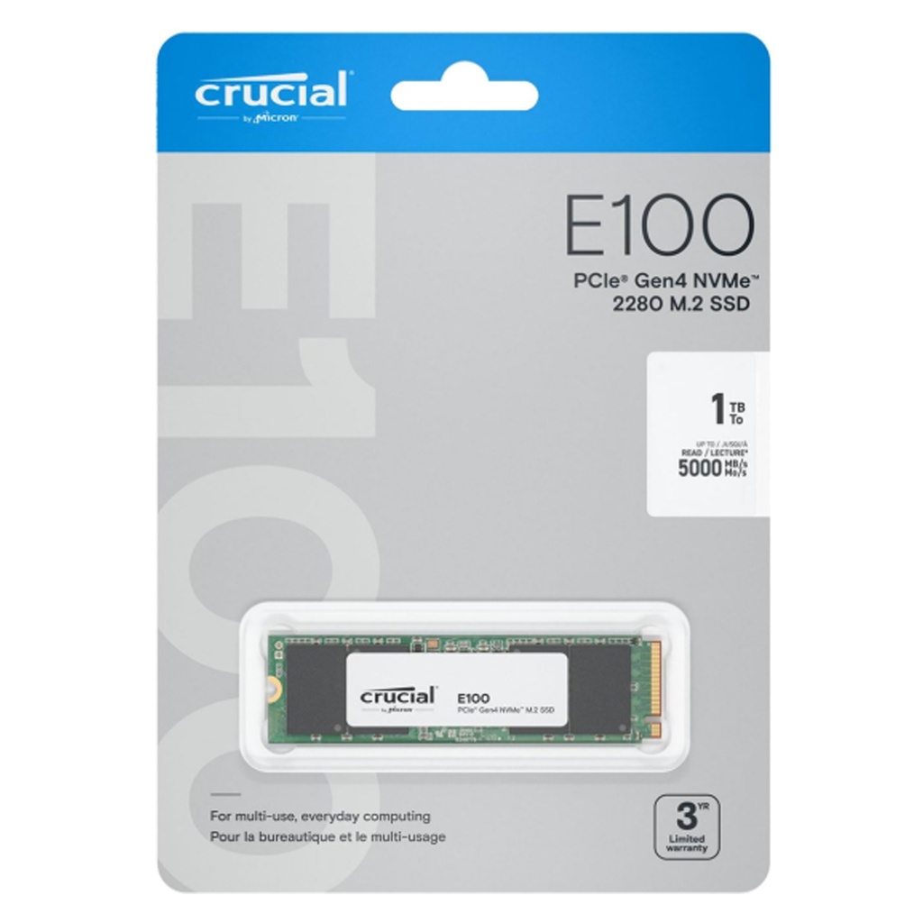 TARJETA NVME CRUCIAL E100 PCI-E GEN4 1TB