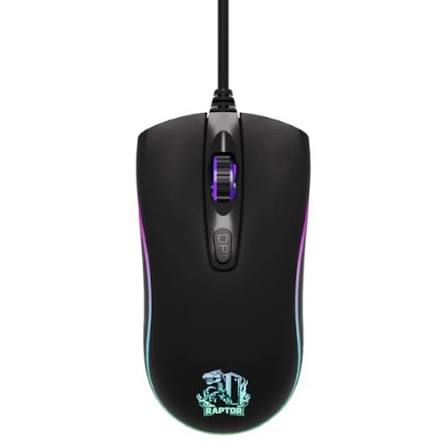 MOUSE RAPTOR STORM GRIP 4 BOTONES 3600 DPI 7 COLORES