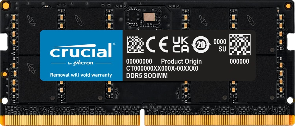 MEMORIA RAM 16GB DDR5 SODIMM CRUCIAL 4800MHZ