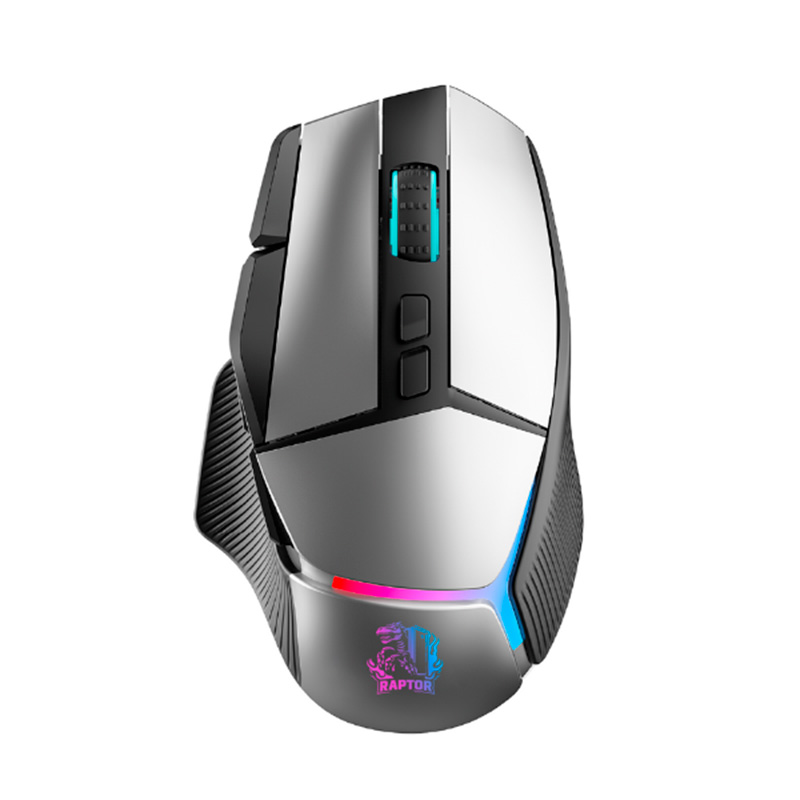 MOUSE RAPTOR STORM GRIP 9 BOTONOES 8000DPI RETROILUMINADO COLOR GRIS