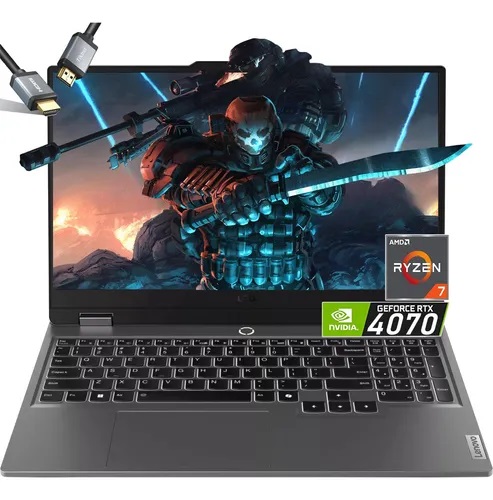 NOTEBOOK LENOVO LOQ 15ARP9 GAMING / AMD RYZEN 7 7435HS 4.5GHZ / 512GB SSD / 16GB DDR5 / PANTALLA 15.6 144HZ IPS / NVIDIA RTX 4070 8GB DEDICADOS / LUNA GREY / TECLADO RETROILUMINADO