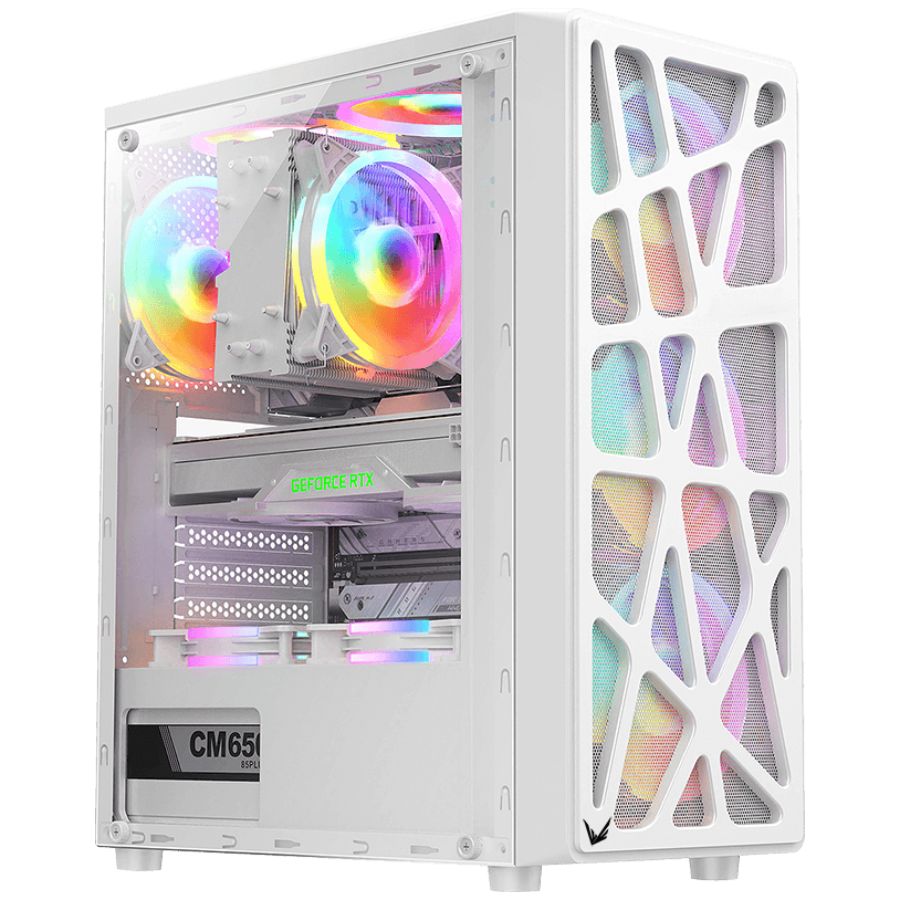 GABINETE GAMER FORMULA V MANA WHITE (4 COOLERS RGB)