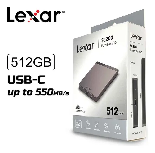 DISCO EXTERNO SSD 512 GB LEXAR 550MB/s SL200