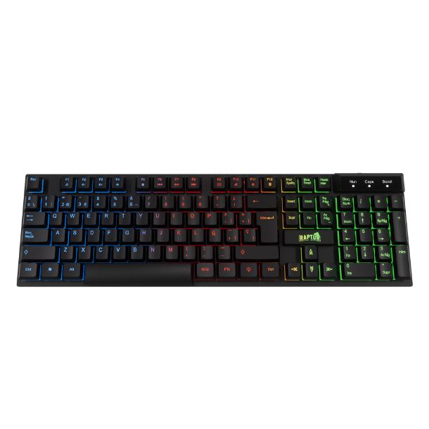 TECLADO RAPTOR FIRECLAW M1 MEMBRANA RAINBOW 7 COLORES RGB