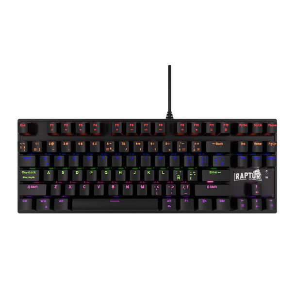 TECLADO RAPTOR FIRECLAW M87 MECANICO RETROILUMINADO SWITCH RED (sin bloque numerico)