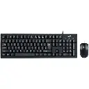 COMBO TECLADO Y MOUSE CON CABLE GENIUS KM-100SE USB NEGRO