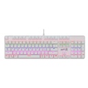 TECLADO RAPTOR FULL FIRECLAW M104 MECANICO WHITE RETROILUMINADO SWITCH OUTEMU RED TECLAS ANTI-GHOST