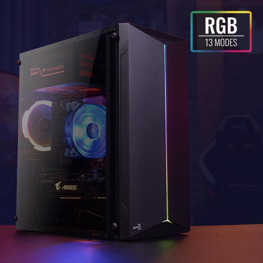 GABINETE AEROCOOL SPLIT RGB MID TOWER BLACK