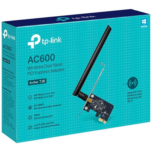 PLACA RED PCI-E TP-LINK ARCHER T2E AC600 DUAL BAND - PCI EXPRESS INTERNA