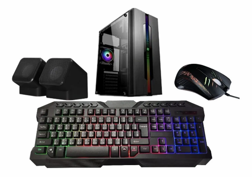 GABINETE KIT GAMER AZZA FORTALEZA C/FUENTE (8 PINES PARA PLACA) (MOUSE, TECLADO, PARLANTES)